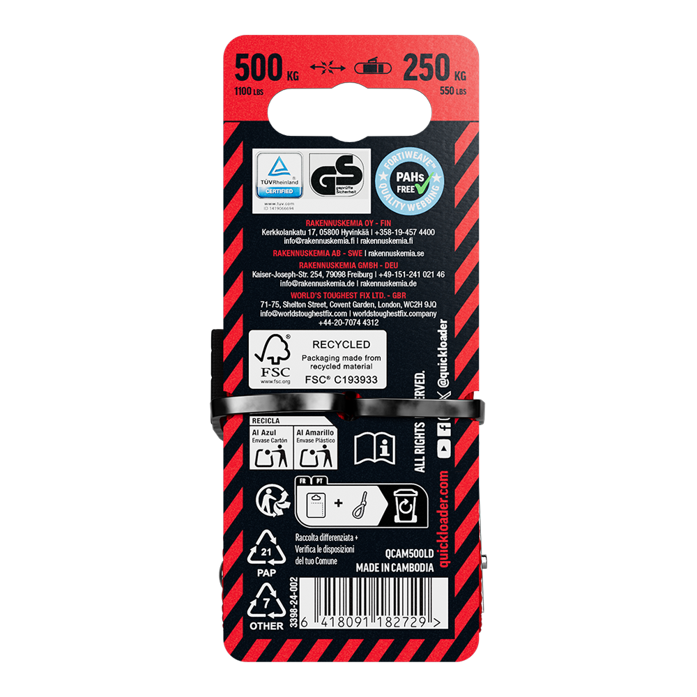 CAMBUCKLE 500KG 3M 2-pack