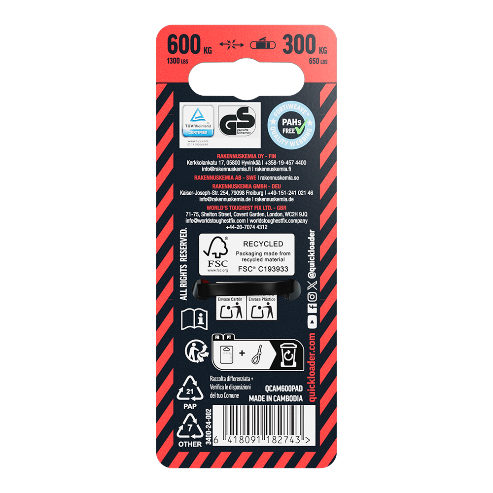 CAMBUCKLE PAD 600KG 3M